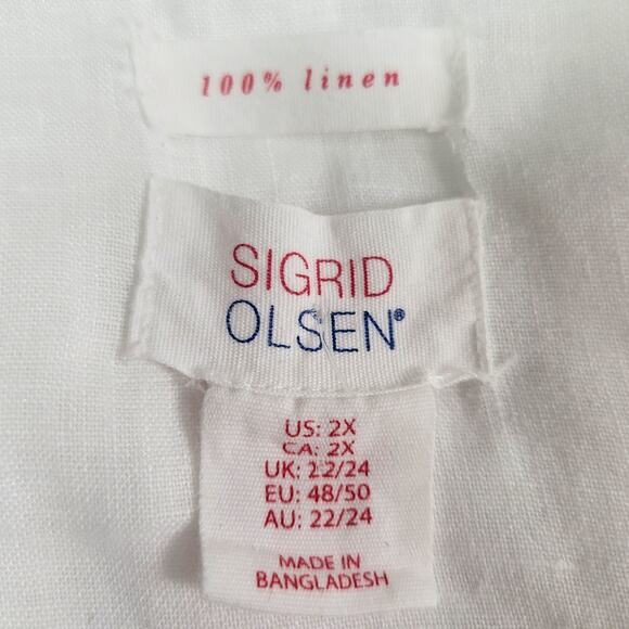 Sigrid Olsen Linen Blouse Size 2X - Picture 3 of 6